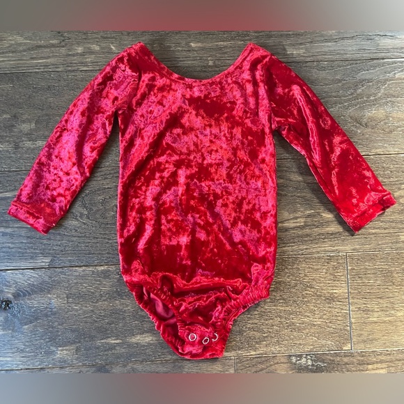 Red Crushed Velvet Onesie - Picture 1 of 4